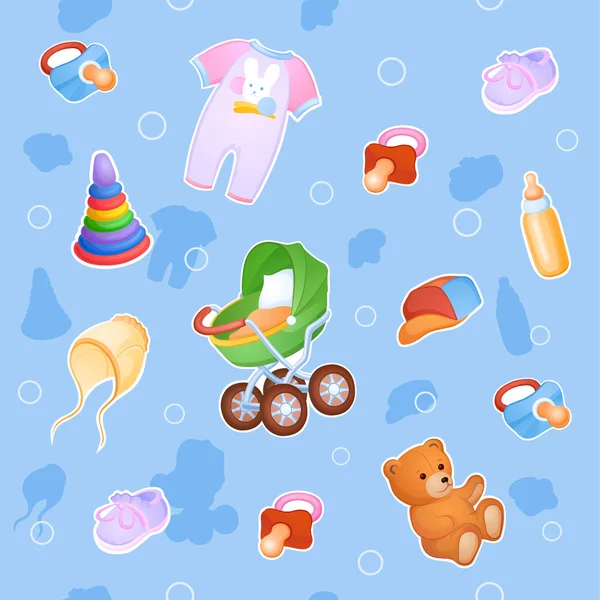 Childish background for the little baby — Stock Vector