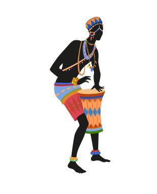 Afrika adam davul çalmaya