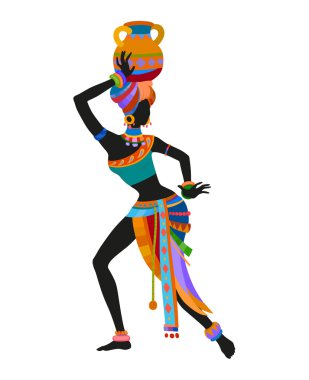 Bir sürahi ile Afrikalı kadın