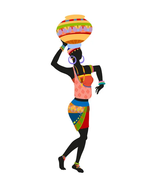 Femme africaine avec un lanceur — Image vectorielle
