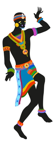 Man dancing ritual dance — Stock Vector