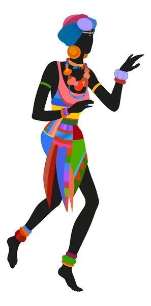 Mujer bailando danza ritual — Vector de stock