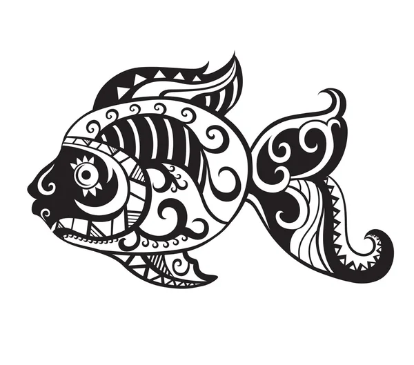 Tatuaje estilizado pescado — Archivo Imágenes Vectoriales