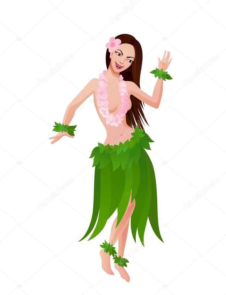 Hawaiian ethnic female dancer
