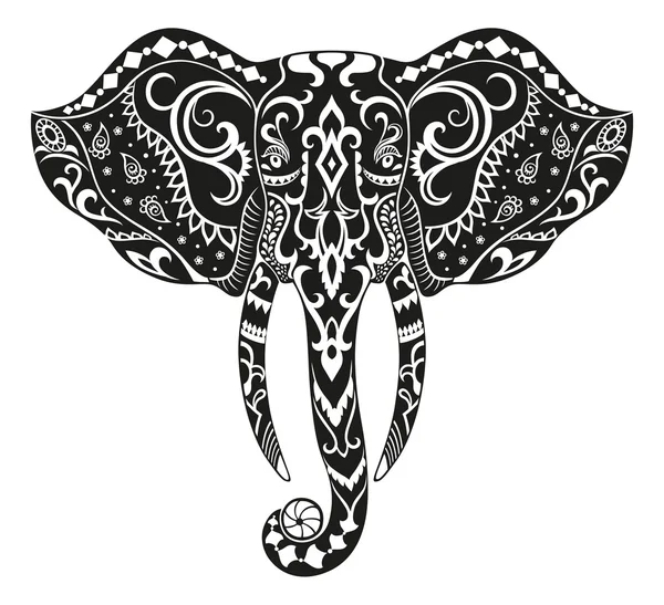 Elephan 的程式化的头 — 图库矢量图片