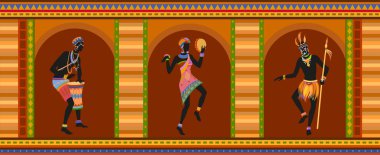 Africans dance collage clipart
