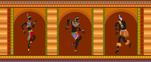 Afrikalılar kolaj dans — Stok Vektör