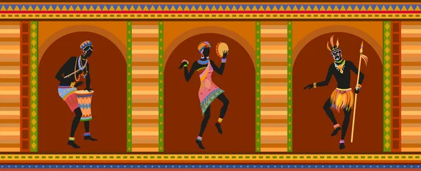 Africani danza collage — Vettoriale Stock