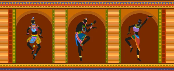 Afrikaner tanzen Collage — Stockvektor