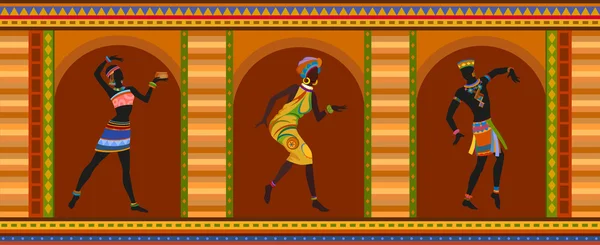 Africains danse collage — Image vectorielle