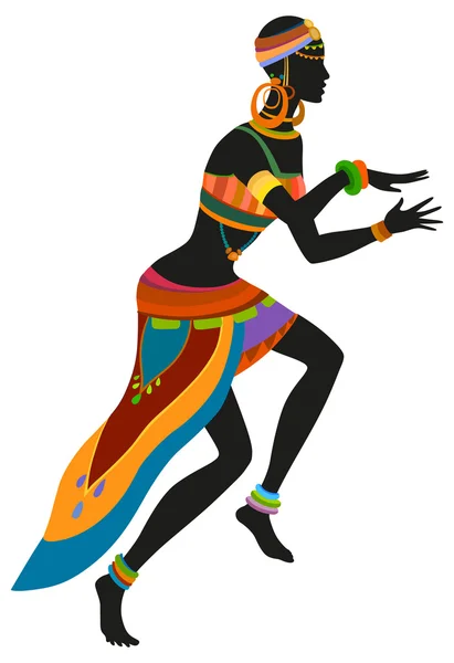African woman dancing ritual dance — Stock Vector