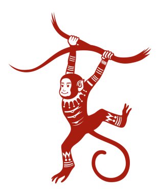 maymun şenlikli desen