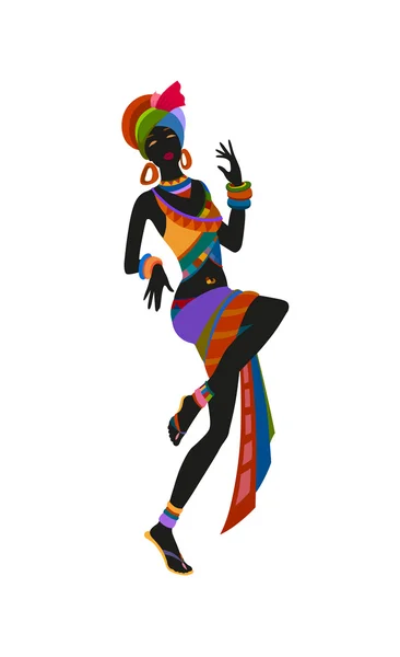 African woman dancing ritual dance — Stock Vector