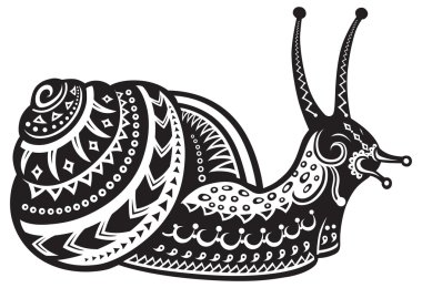 bir salyangoz stilize figürü