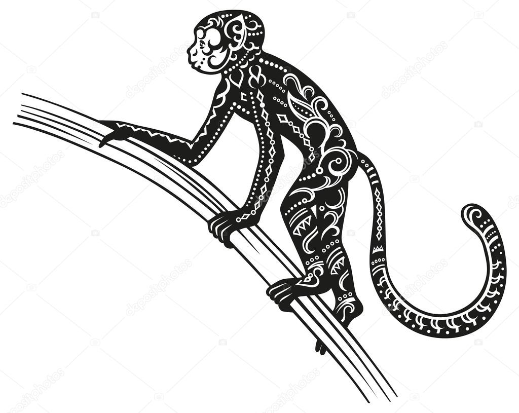 stylized figure of  monkey