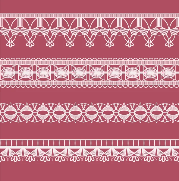 Motif de dentelle sans couture avec des fleurs — Image vectorielle