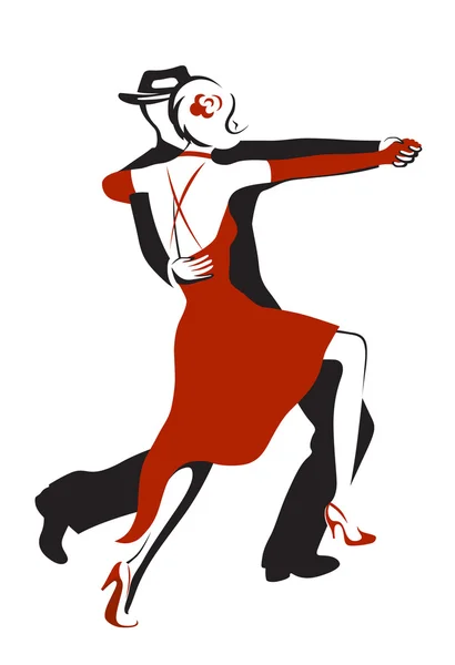Dançando casal tango — Vetor de Stock