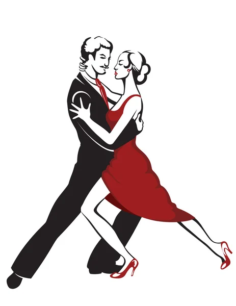 Dancing tango couple — Stock Vector