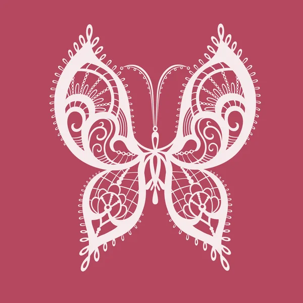 Силуэт кружевной бабочки — стоковый вектор