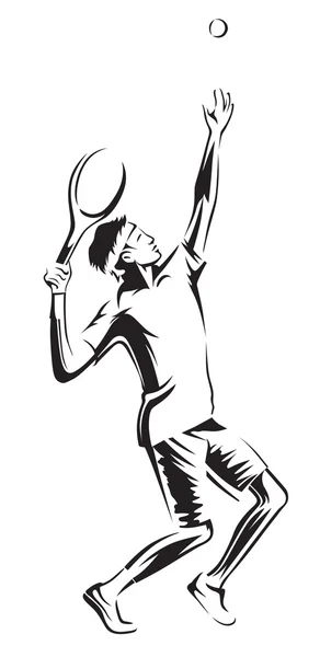 Manliga friidrottare spela tennis — Stock vektor
