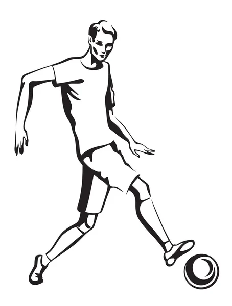 Homme jouant au football — Image vectorielle