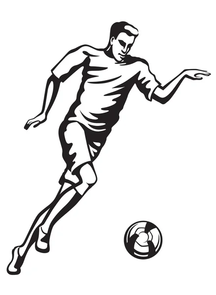 Homme jouant au football — Image vectorielle