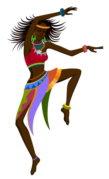 African woman dancing ritual dance — Stock Vector