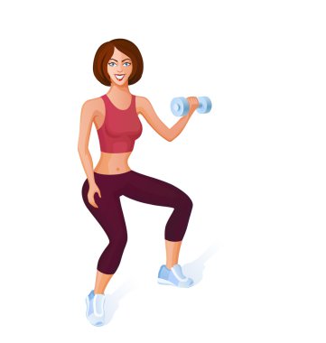 Kız bir dinamik egzersiz spor.