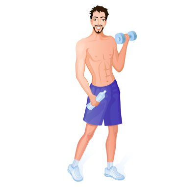 Dumbbell ile egzersiz yapan adam