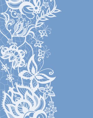 Çiçek ve kelebek unsurları ile soyut dantel