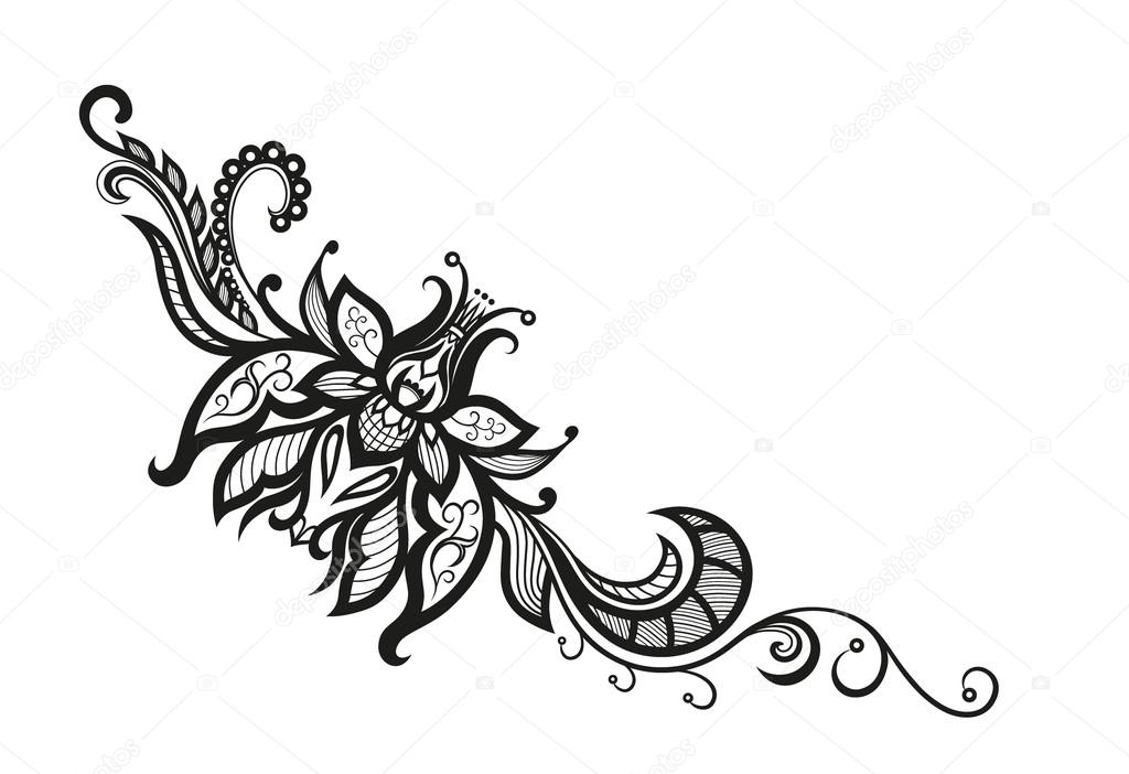 decorative flower and leaves