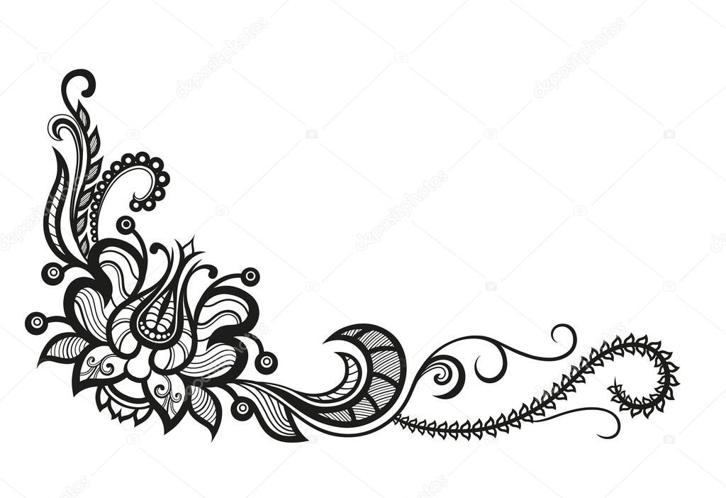 decorative flowers and leaves