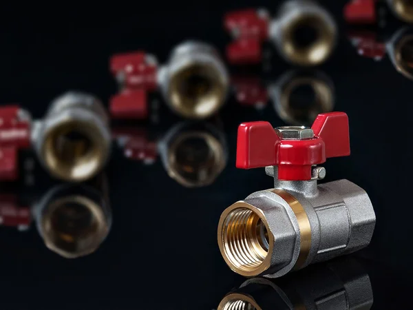 Valves for hot water — Stock Photo, Image