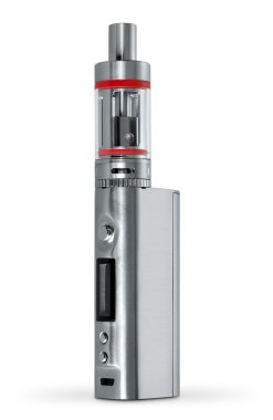 Elektronik sigara beyaz bir arka plan üzerinde yer alır