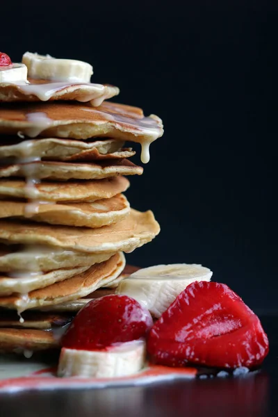 Delicious Pancakes Strawberries — Stock Photo, Image
