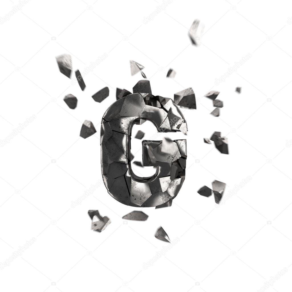 Shattered iron letter G