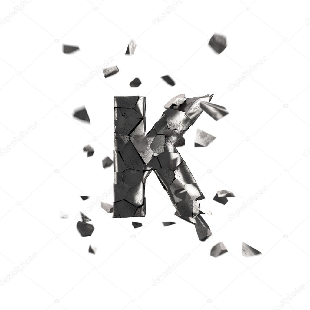 Crushed iron letter