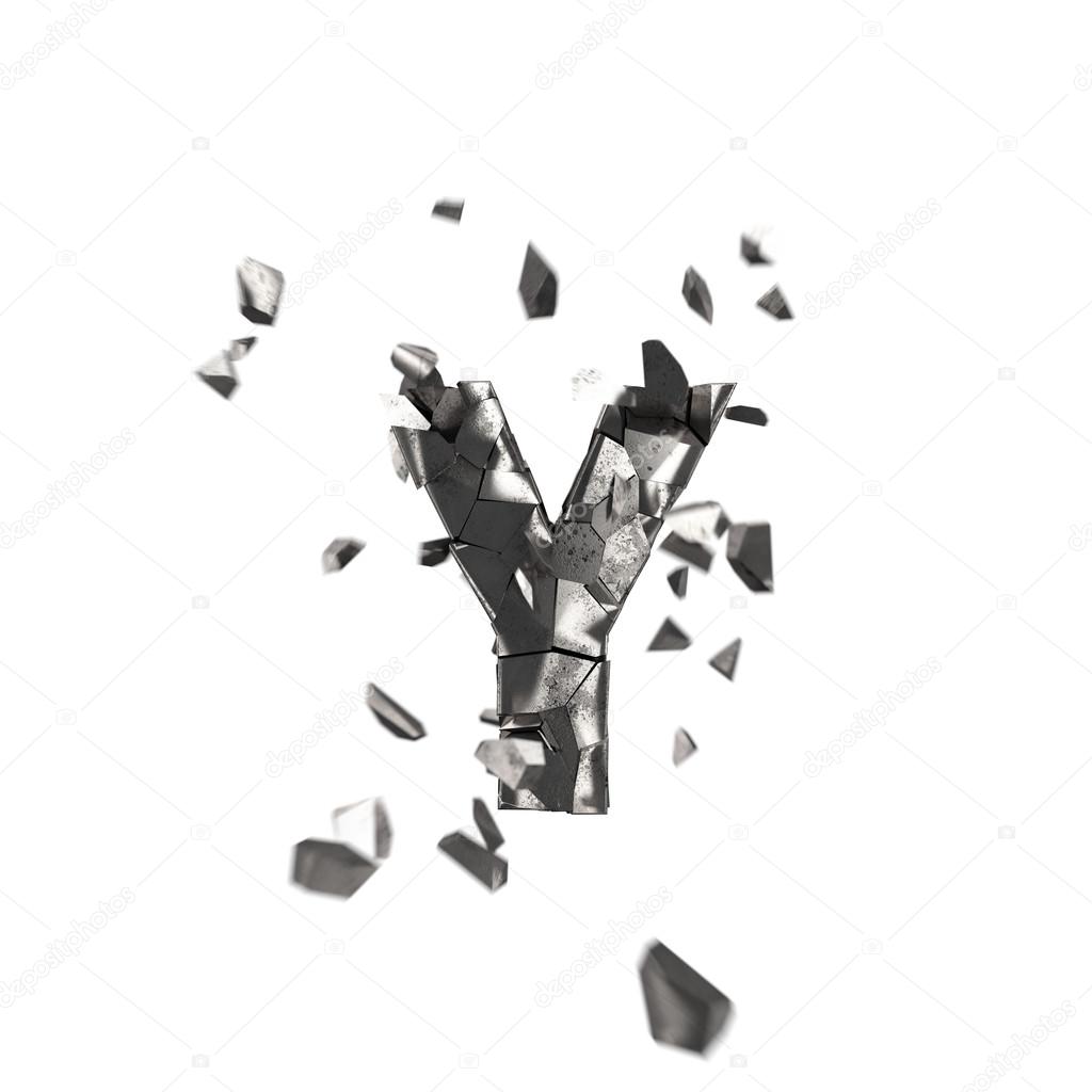 Crushed iron letter