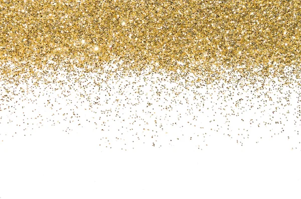 Gold border. Sequins. Golden shine. Powder. Glitter. Shining background — Stock Photo, Image