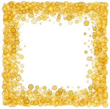 Birçok gears ile kartı. Altın sınır. Işıltı. Altın Çerçeve vites. Konfeti. Teknolojik çerçeve. Mekanik Tasarım. Sarı SMM.