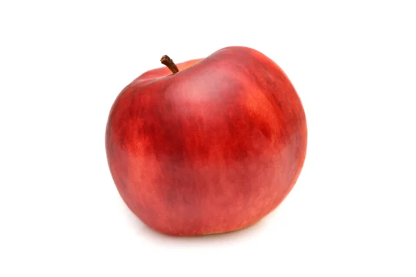 Red apple isolated, natural texture — Stock Photo, Image