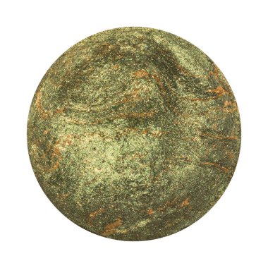 Yeşil metalik göz gölgesi örneği. Çift renkli gölgeler, inci..