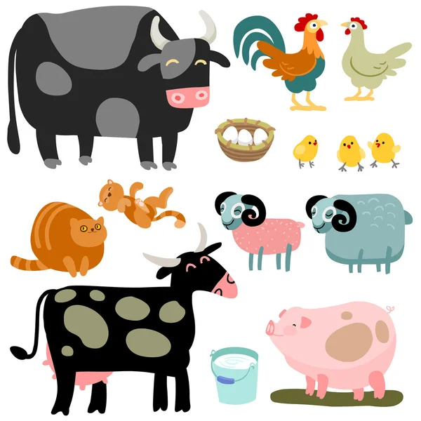 Cartoni animati animali domestici set — Vettoriale Stock