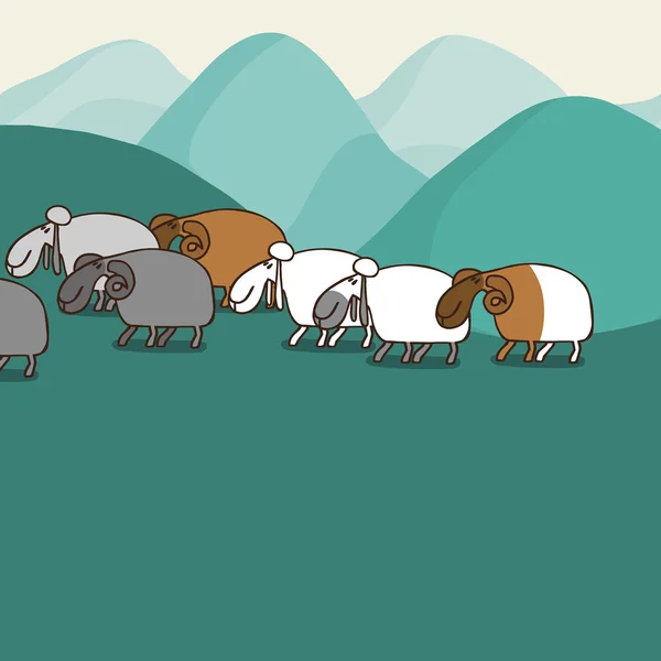 dağ manzarası ile koyun