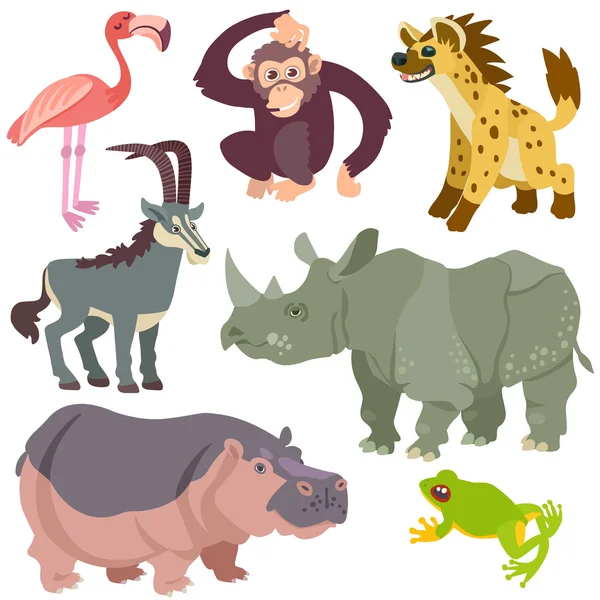 Kreskówka zwierząt afrykańskich zestaw — Wektor stockowy