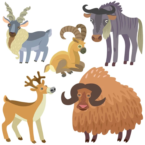 Dibujos animados ungulado animales conjunto — Vector de stock