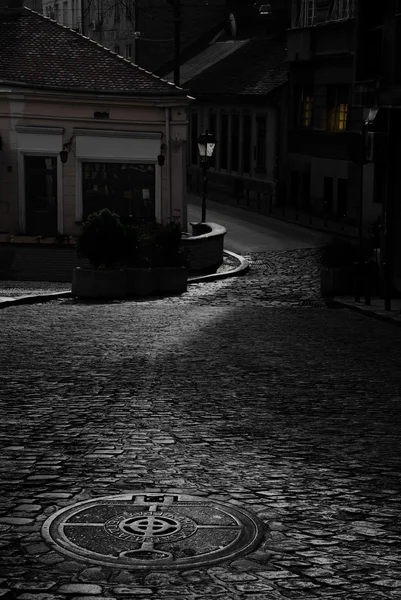 Staré dlážděné ulici — Stock fotografie