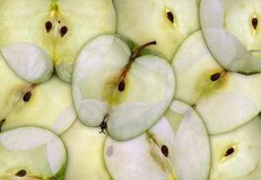 yarı saydam dilimlenmiş elma