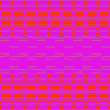 Çok renkli mor, pembe dikdörtgen element deseni, soyut illüstrasyon, süs dokusu deseni, geometrik yatay dalgalı tek çizgi deseni kumaş, duvar kağıdı, 3D illüstrasyon