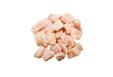 Üst düzey Ham Türkiye göğüs barışı beyaz arka planda izole edildi. Kümes hayvanları fileto. Pişmemiş tavuk dilimleri.